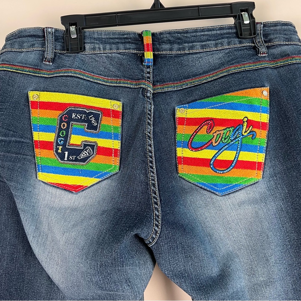 Coogi Blue Jeans with Colorful Pocket Design 16W Women’s - Picture 6 of 11